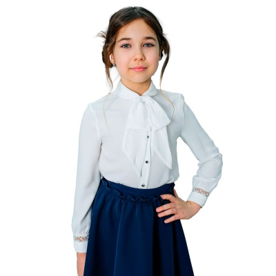 Блузка школьная для девочки Deloras C64275 белая 1